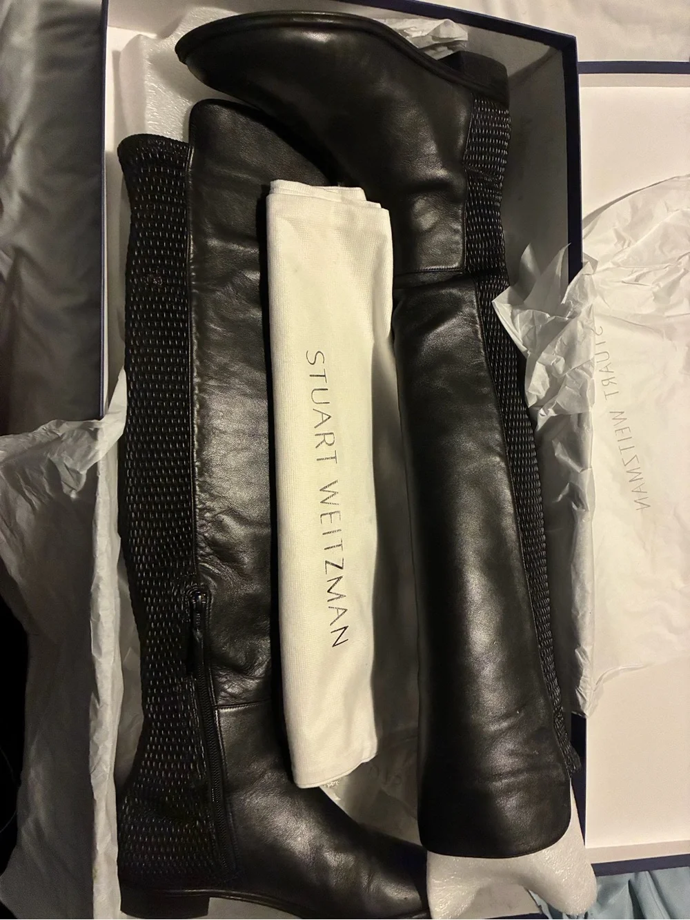 Stuart Weitzman Black Over-the-Knee Stretch Boots